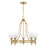 Savoy House Allston 5 Lt Chandelier, White Strie, Warm Brass