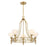 Savoy House Allston 5 Lt Chandelier, White Strie, Warm Brass