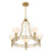 Savoy House Allston 5 Lt Chandelier, White Strie, Warm Brass