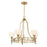 Savoy House Allston 5 Lt Chandelier, White Strie, Warm Brass