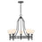 Savoy House Allston 5 Lt Chandelier, White Strie, Matte Black - 1-1606-5-89