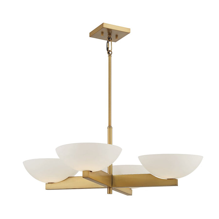 Savoy House Fallon 4-Light Chandelier, Warm Brass