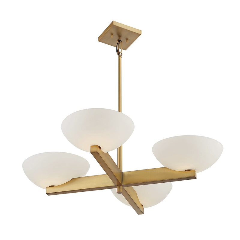 Savoy House Fallon 4-Light Chandelier, Warm Brass