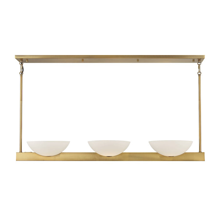 Savoy House Fallon 3-Light Linear Chandelier, Warm Brass