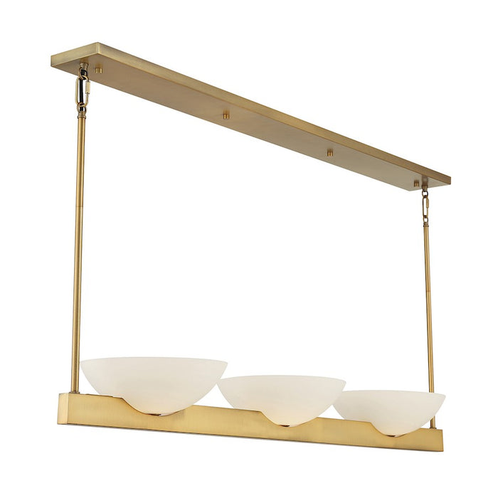 Savoy House Fallon 3-Light Linear Chandelier, Warm Brass