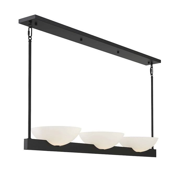 Savoy House Fallon 3-Light Linear Chandelier, Matte Black