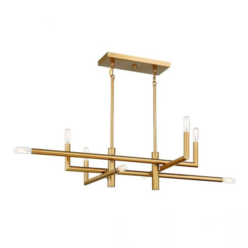 Savoy House Cristofer 8-Light Linear Chandelier, Warm Brass
