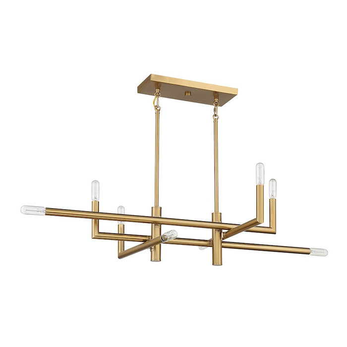 Savoy House Cristofer 8-Light Linear Chandelier, Warm Brass