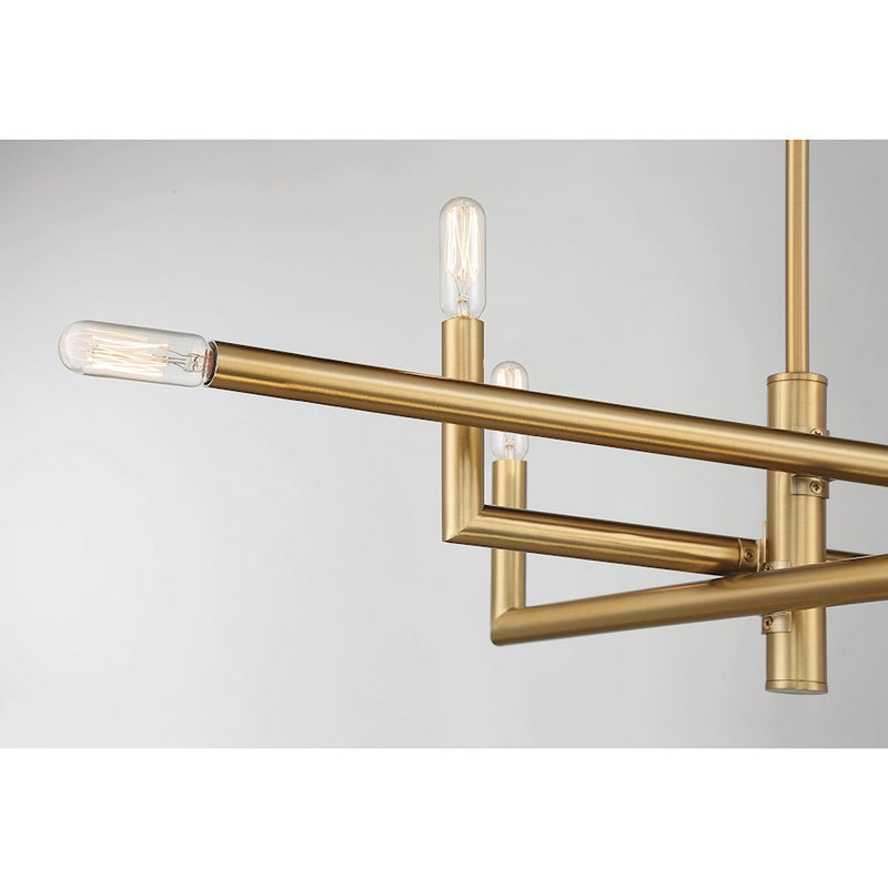 Savoy House Cristofer 8-Light Linear Chandelier, Warm Brass