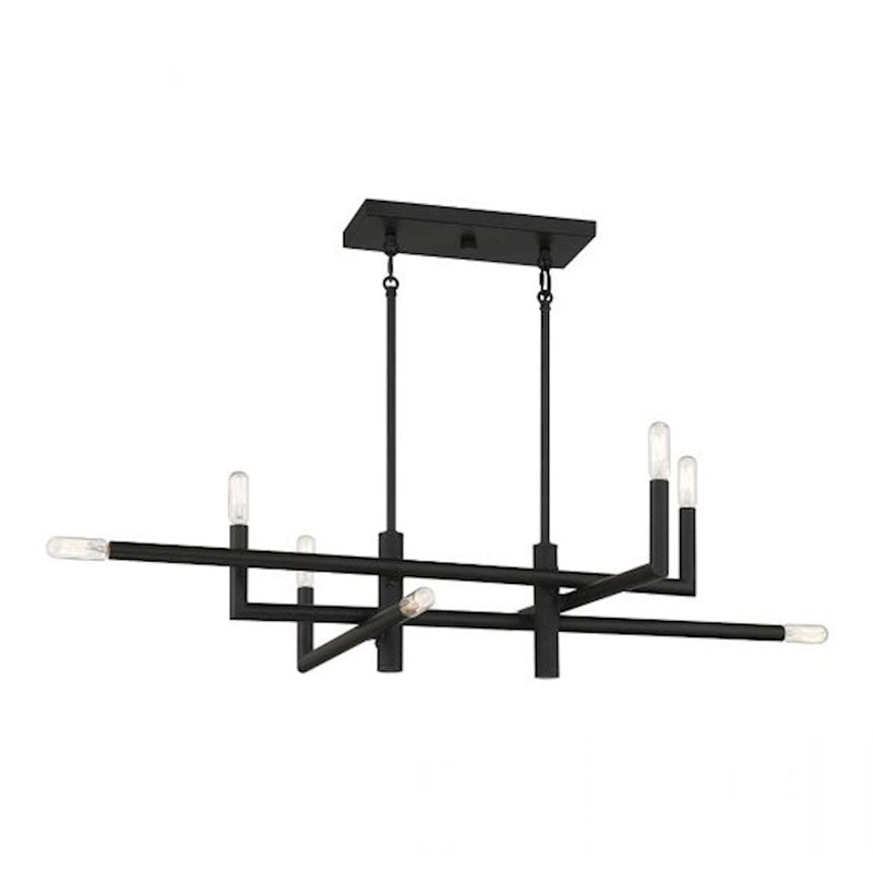 Savoy House Cristofer 8-Light Linear Chandelier, Matte Black
