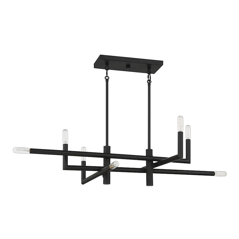 Savoy House Cristofer 8-Light Linear Chandelier, Matte Black