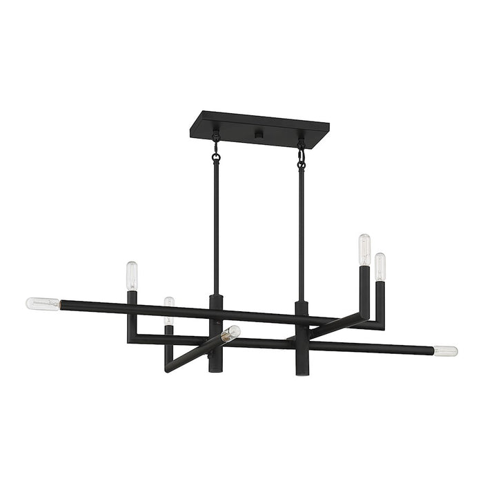 Savoy House Cristofer 8-Light Linear Chandelier, Matte Black