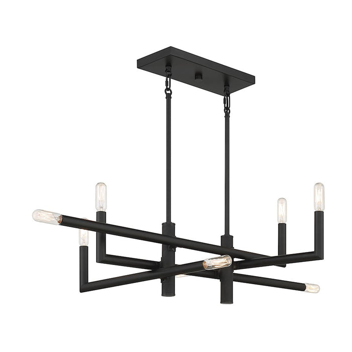 Savoy House Cristofer 8-Light Linear Chandelier, Matte Black