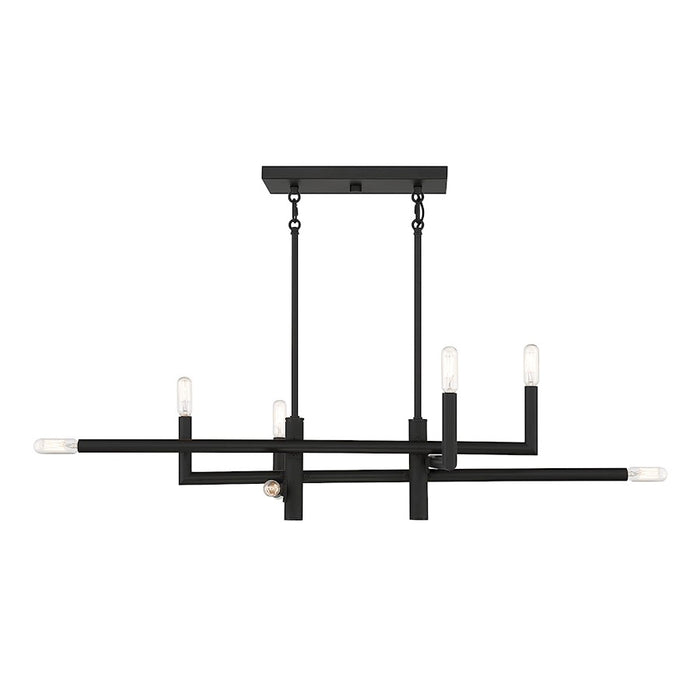 Savoy House Cristofer 8-Light Linear Chandelier, Matte Black