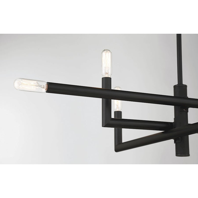 Savoy House Cristofer 8-Light Linear Chandelier, Matte Black