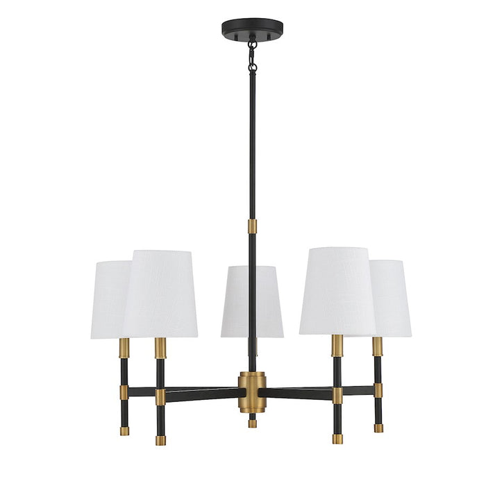 Savoy House Brody 5Lt Chandelier, Black/Brass