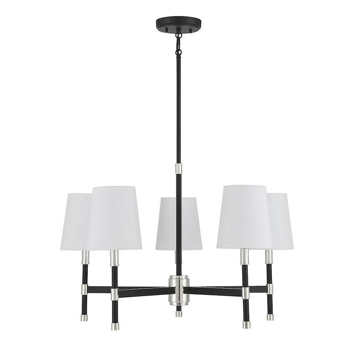 Savoy House Brody 5Lt Chandelier, Black/ Nickel