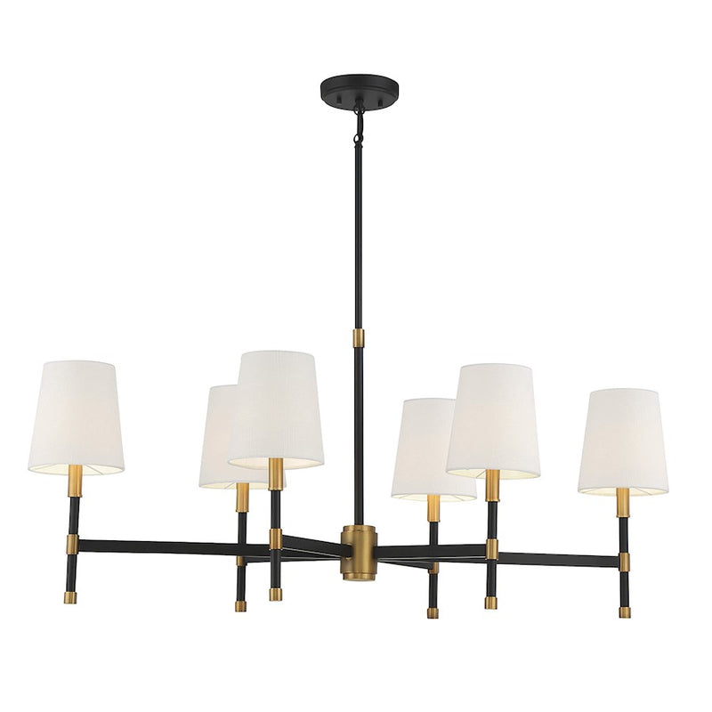 Savoy House Brody 6 Light Linear Chandelier, Matte Black