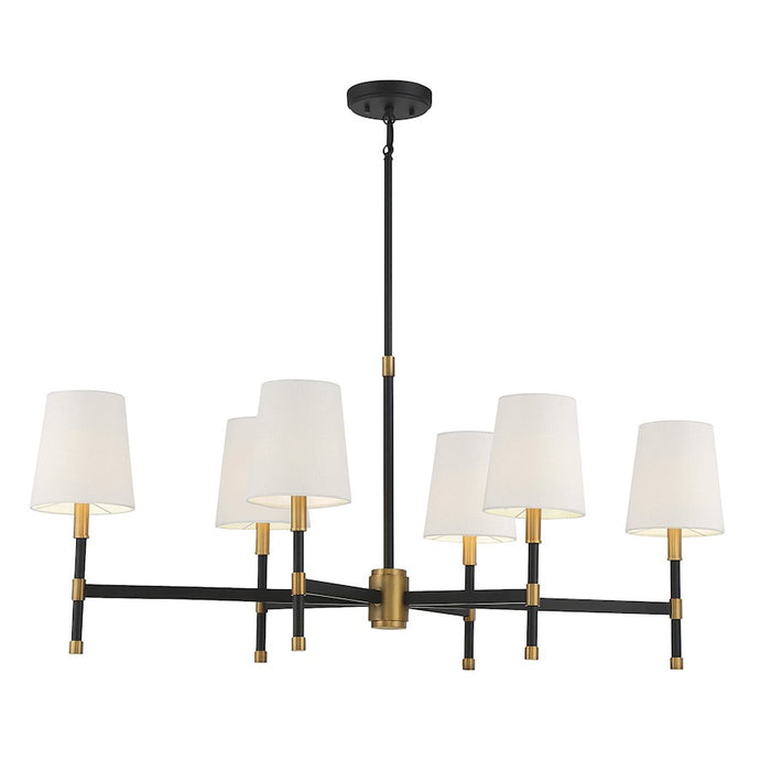 Savoy House Brody 6Lt Linear Chandelier, Black/Brass - 1-1631-6-143