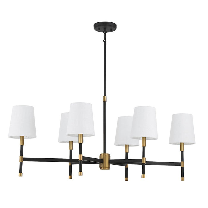 Savoy House Brody 6Lt Linear Chandelier, Black/Brass