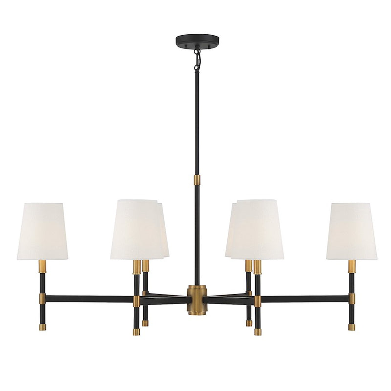 Savoy House Brody 6Lt Linear Chandelier, Black/Brass