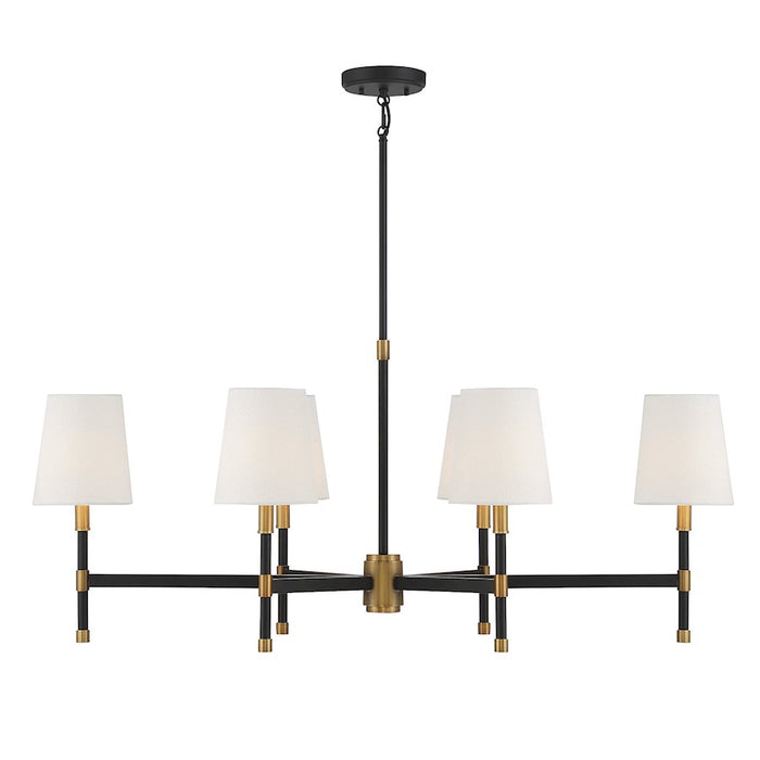 Savoy House Brody 6Lt Linear Chandelier, Black/Brass