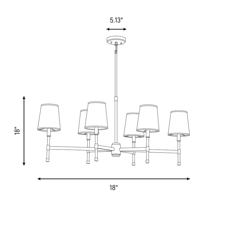 Savoy House Brody 6 Light Linear Chandelier, Matte Black