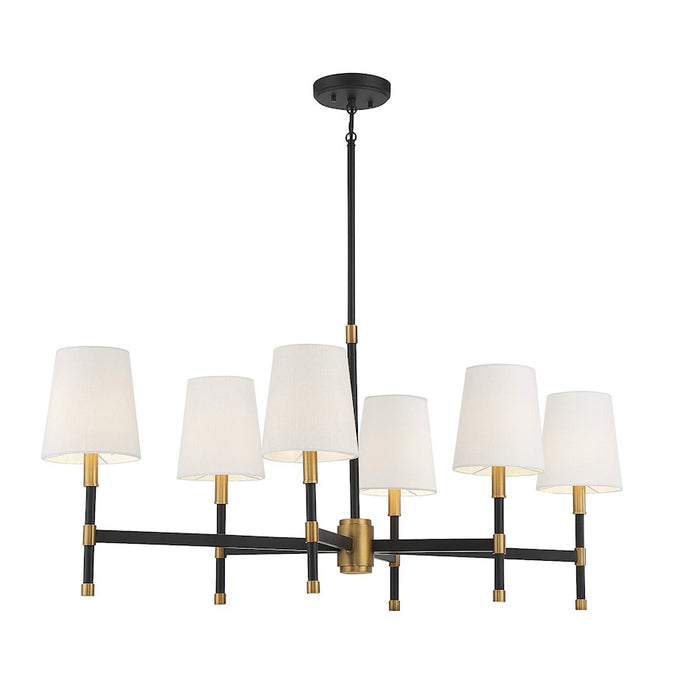 Savoy House Brody 6Lt Linear Chandelier, Black/Brass