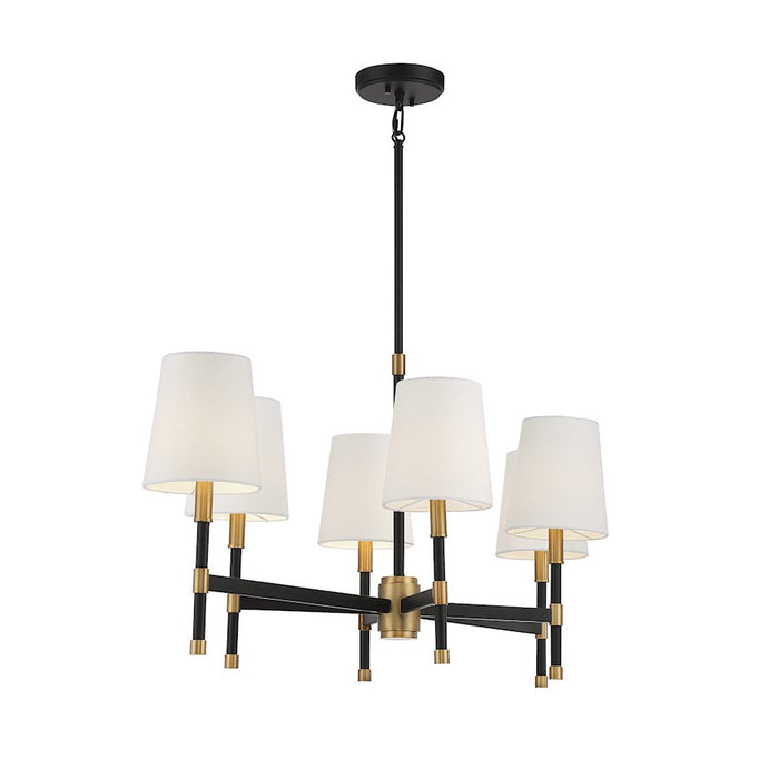 Savoy House Brody 6Lt Linear Chandelier, Black/Brass