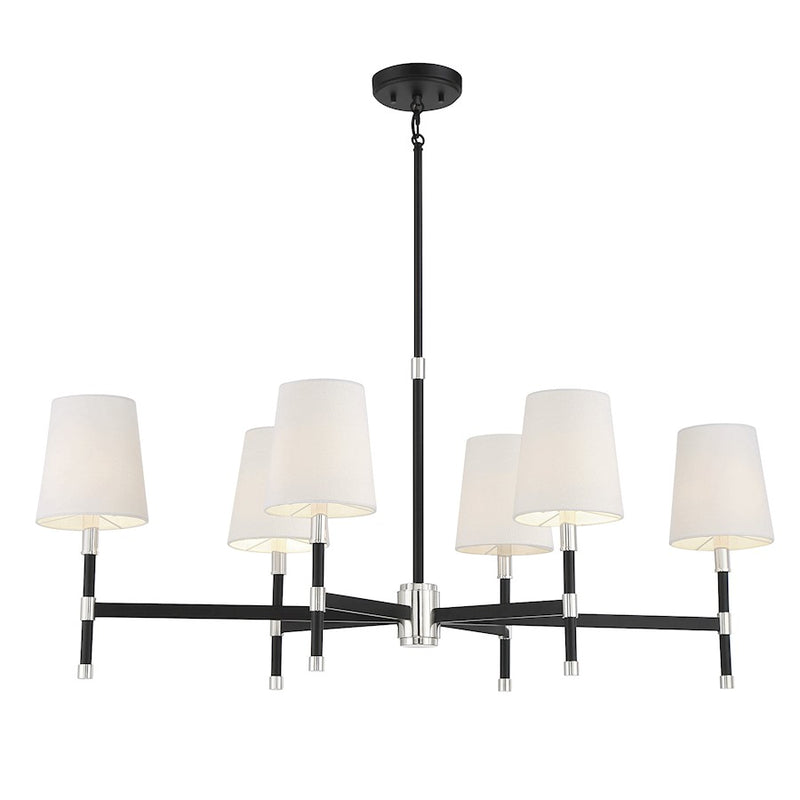 Savoy House Brody 6 Light Linear Chandelier, Matte Black
