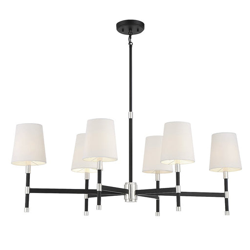 Savoy House Brody 6Lt Linear Chandelier, Black/ Nickel - 1-1631-6-173