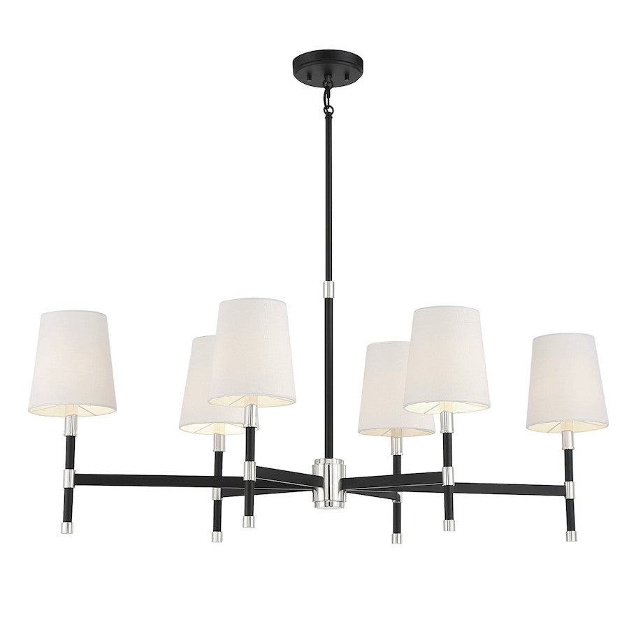 Savoy House Brody 6 Light Linear Chandelier, Matte Black