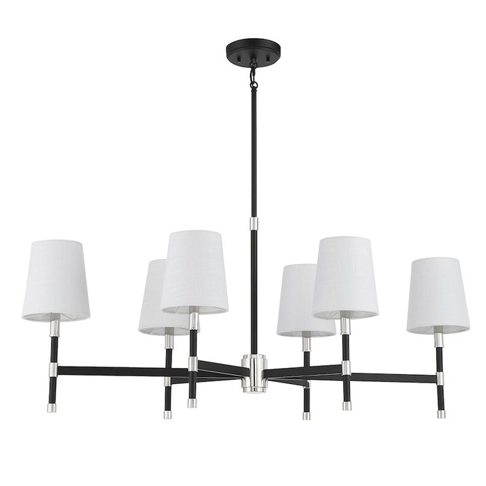 Savoy House Brody 6Lt Linear Chandelier, Black/ Nickel