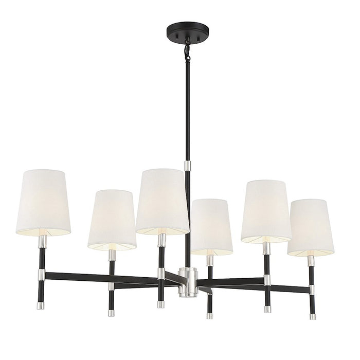 Savoy House Brody 6Lt Linear Chandelier, Black/ Nickel