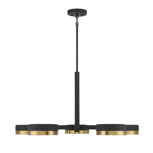 Savoy House Ashor 5Lt LED Chandelier, Black/Brass