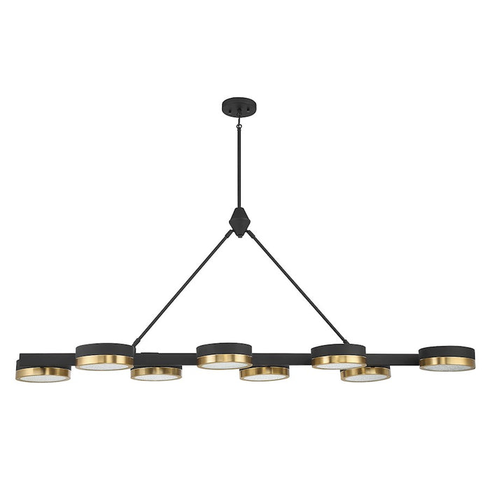 Savoy House Ashor 8Lt LED Linear Chandelier, Black/Brass