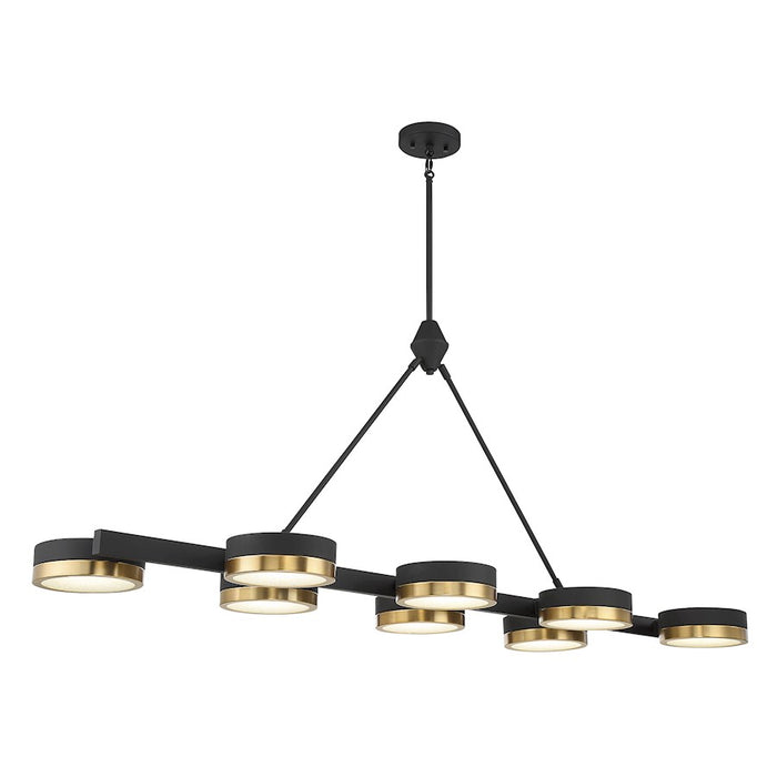 Savoy House Ashor 8Lt LED Linear Chandelier, Black/Brass