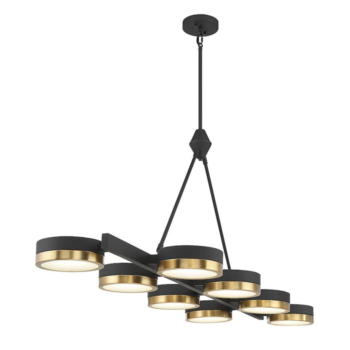 Savoy House Ashor 8Lt LED Linear Chandelier, Black/Brass