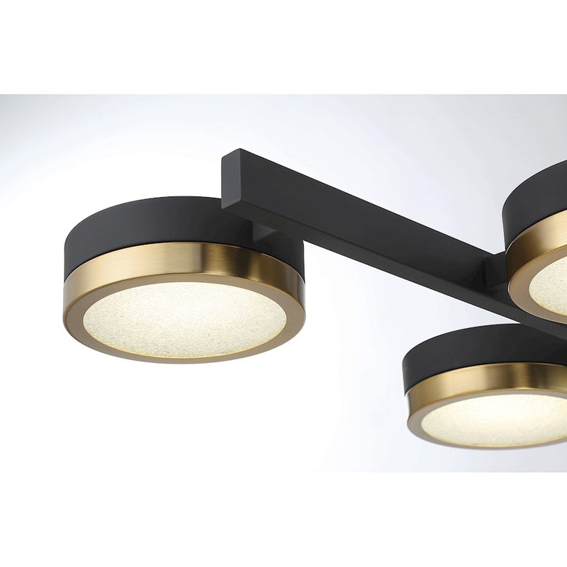 Savoy House Ashor 8Lt LED Linear Chandelier, Black/Brass