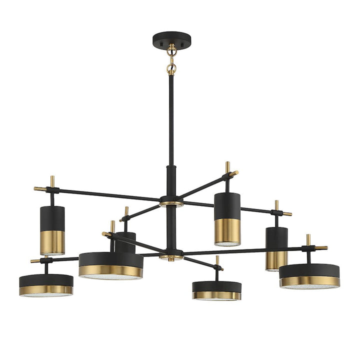 Savoy House Ashor 8Lt LED Chandelier, Black/Brass