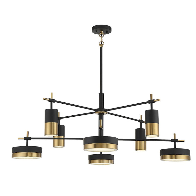 Savoy House Ashor 8Lt LED Chandelier, Black/Brass
