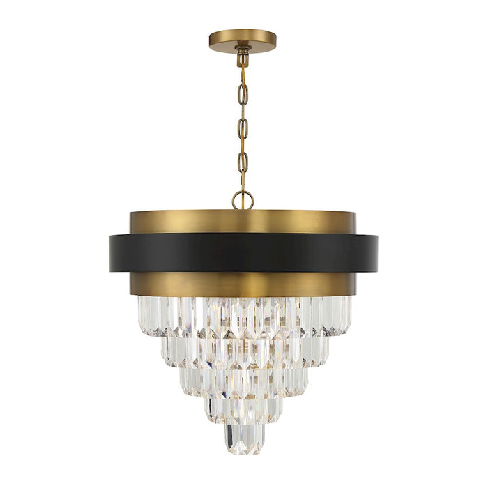 Savoy House Marquise 4Lt Chandelier, Black/Brass - 1-1669-4-143