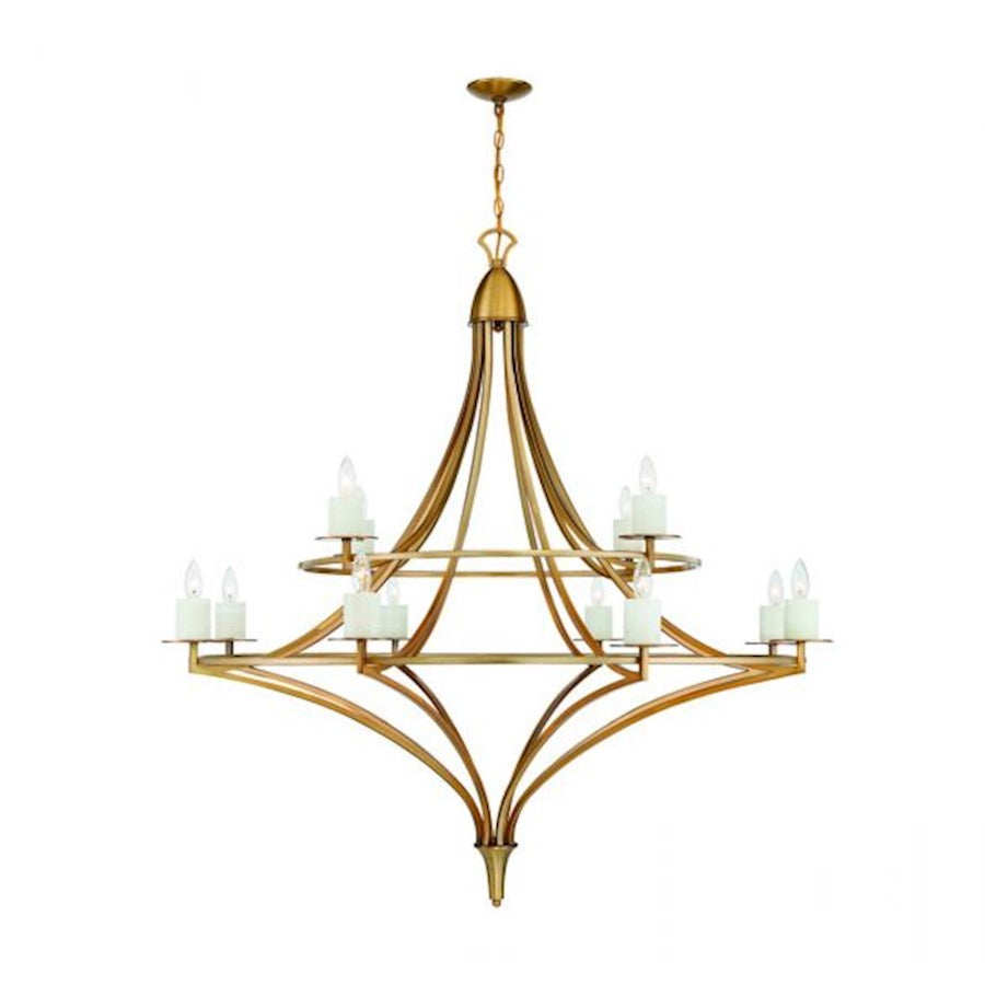 Savoy House Director 12-Light Chandelier, Warm Brass - 1-1672-12-322