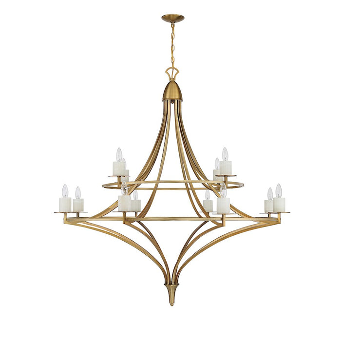 Savoy House Director 12-Light Chandelier, Warm Brass