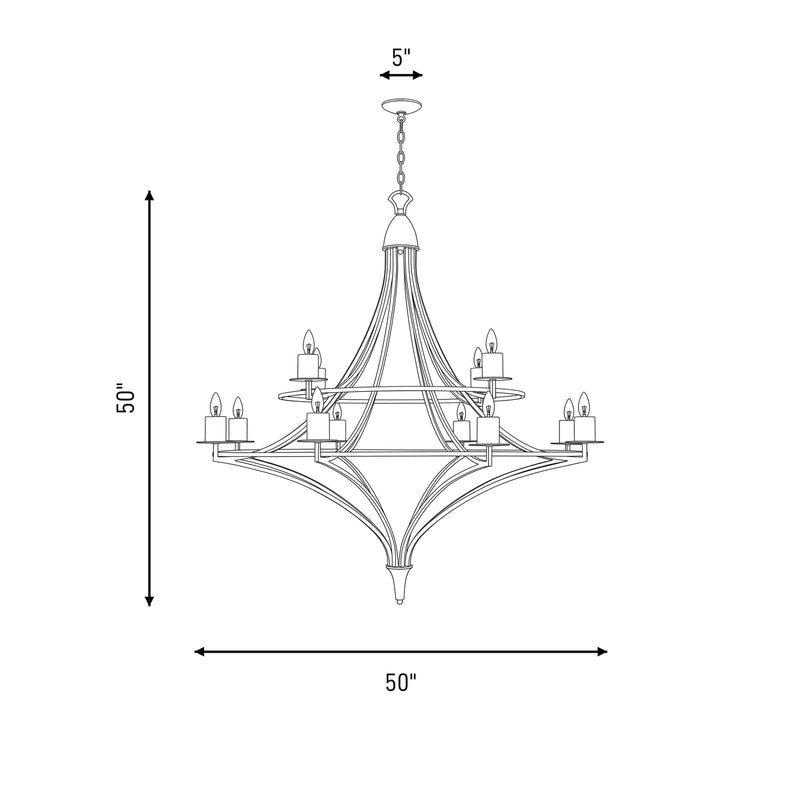 Savoy House Director 12-Light Chandelier, Warm Brass