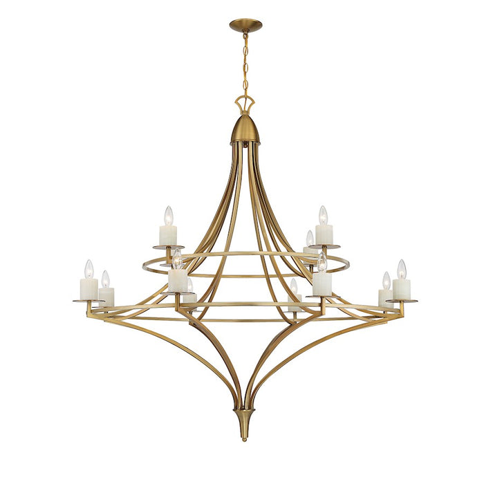 Savoy House Director 12-Light Chandelier, Warm Brass