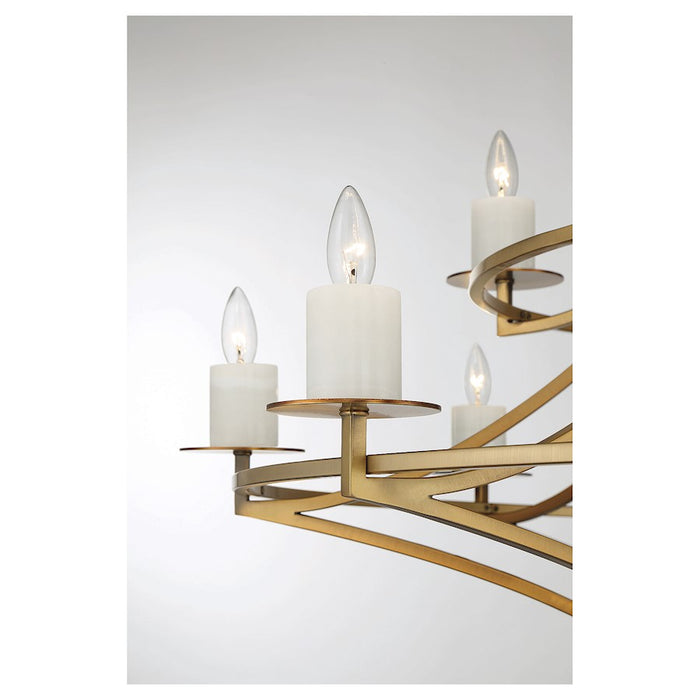 Savoy House Director 12-Light Chandelier, Warm Brass