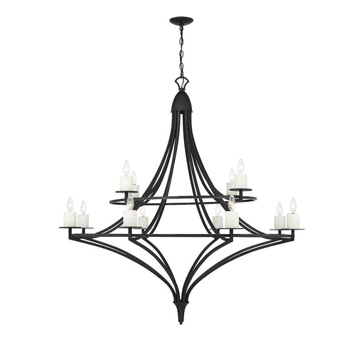 Savoy House Director 12-Light Chandelier, Matte Black - 1-1672-12-89