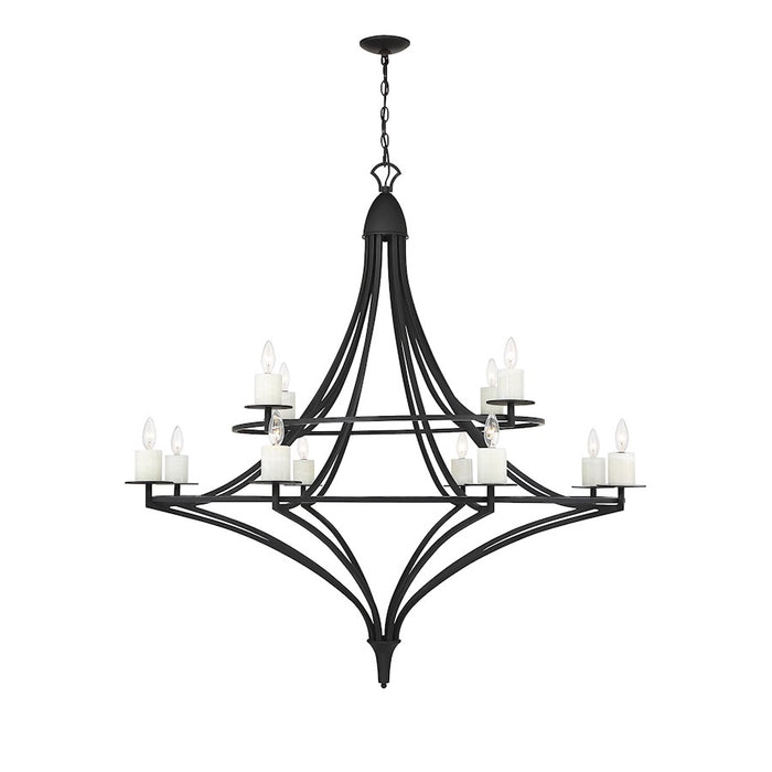 Savoy House Director 12-Light Chandelier, Matte Black - 1-1672-12-89