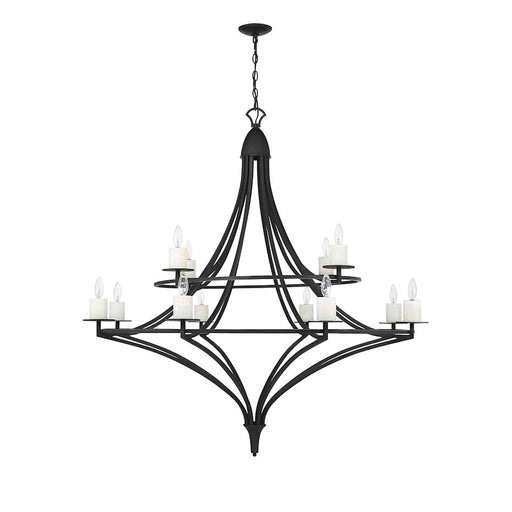 Savoy House Director 12-Light Chandelier, Matte Black